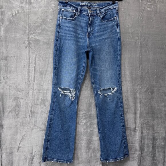 American Eagle 90's Bootcut Jeans Medium Wash Sz 8 - Picture 1 of 12
